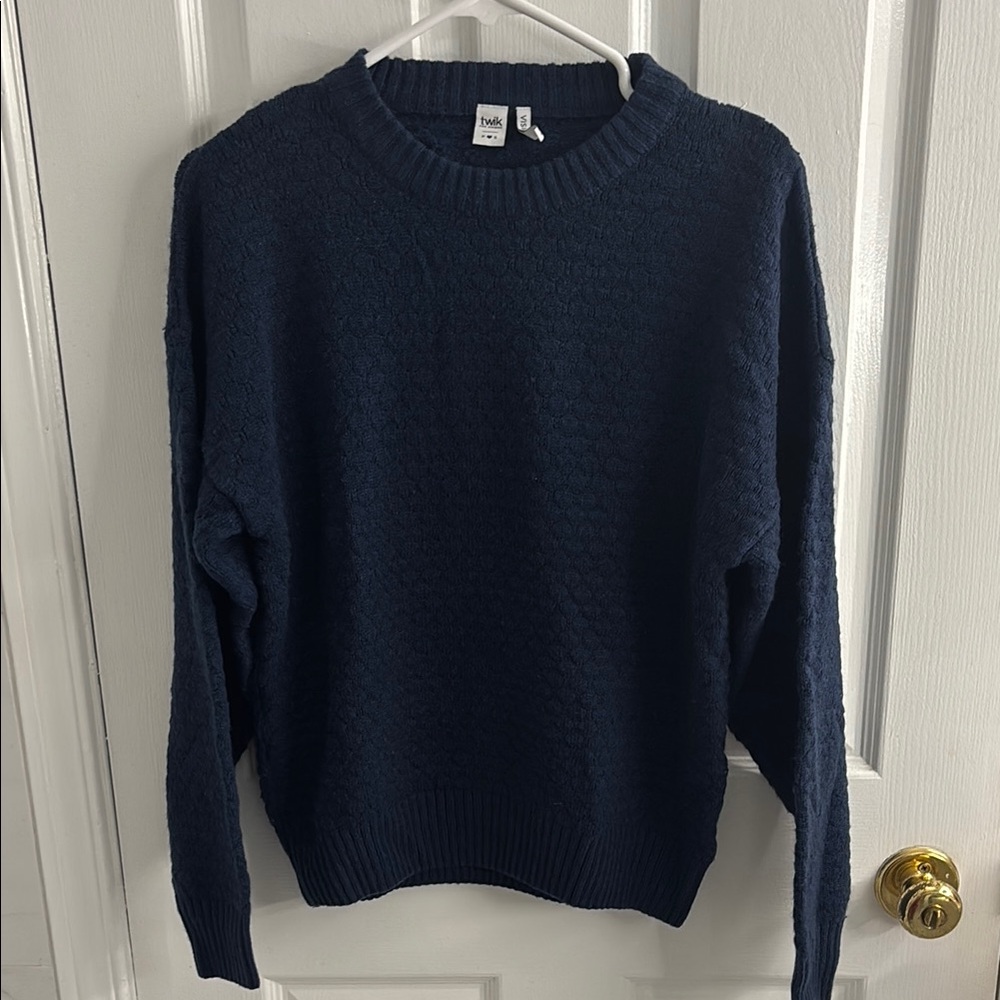 Twik Blue Knit Crewneck Sweater